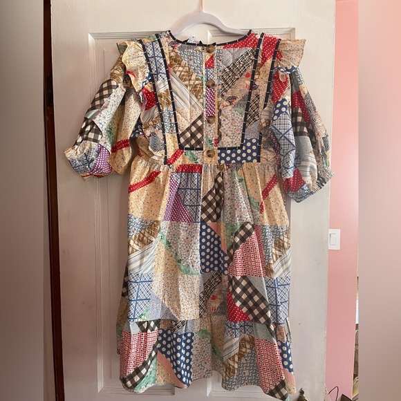 Hunter Bell NYC Patchwork Quilt Dress Britton PRICE FIRM - Picture 3 of 4